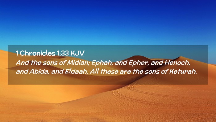 Picture 02 - 1 Chronicles 1:33 KJV Desktop Wallpaper - And the sons of Midian; Ephah, and Epher, and - Desktop Bible Verse Wallpaper