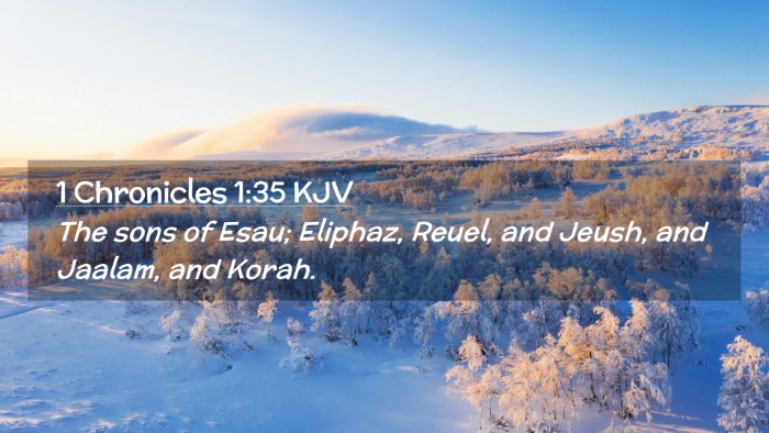 Picture 02 - 1 Chronicles 1:35 KJV Desktop Wallpaper - The sons of Esau; Eliphaz, Reuel, and Jeush, and - Desktop Bible Verse Wallpaper