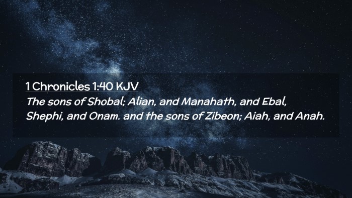 Picture 02 - 1 Chronicles 1:40 KJV Desktop Wallpaper - The sons of Shobal; Alian, and Manahath, and - Desktop Bible Verse Wallpaper