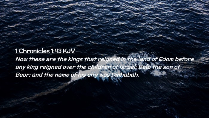 Picture 02 - 1 Chronicles 1:43 KJV Desktop Wallpaper - Now these are the kings that reigned in the land - Desktop Bible Verse Wallpaper