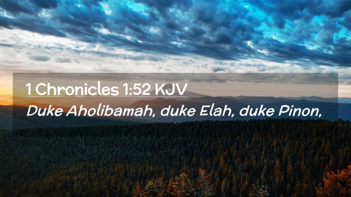 Picture 02 - 1 Chronicles 1:52 KJV Desktop Wallpaper - Duke Aholibamah, duke Elah, duke - Desktop Bible Verse Wallpaper