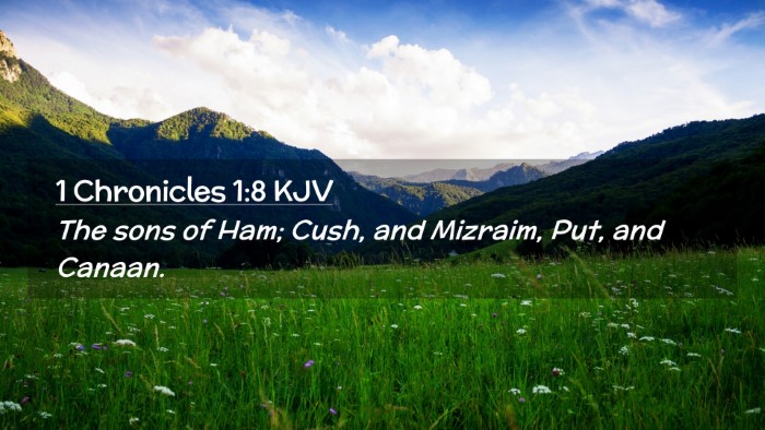 Picture 02 - 1 Chronicles 1:8 KJV Desktop Wallpaper - The sons of Ham; Cush, and Mizraim, Put, and - Desktop Bible Verse Wallpaper