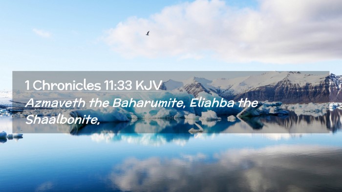 Picture 02 - 1 Chronicles 11:33 KJV Desktop Wallpaper - Azmaveth the Baharumite, Eliahba the - Desktop Bible Verse Wallpaper