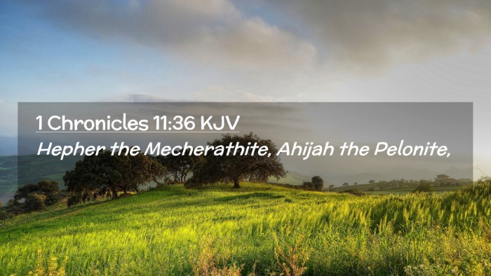 Picture 02 - 1 Chronicles 11:36 KJV Desktop Wallpaper - Hepher the Mecherathite, Ahijah the - Desktop Bible Verse Wallpaper