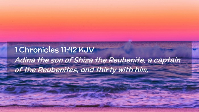 Picture 02 - 1 Chronicles 11:42 KJV Desktop Wallpaper - Adina the son of Shiza the Reubenite, a captain - Desktop Bible Verse Wallpaper