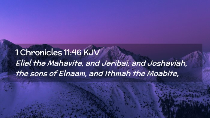 Picture 02 - 1 Chronicles 11:46 KJV Desktop Wallpaper - Eliel the Mahavite, and Jeribai, and Joshaviah, - Desktop Bible Verse Wallpaper