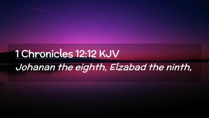 Picture 02 - 1 Chronicles 12:12 KJV Desktop Wallpaper - Johanan the eighth, Elzabad the - Desktop Bible Verse Wallpaper