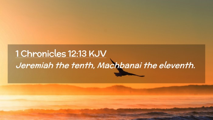 Picture 02 - 1 Chronicles 12:13 KJV Desktop Wallpaper - Jeremiah the tenth, Machbanai the - Desktop Bible Verse Wallpaper