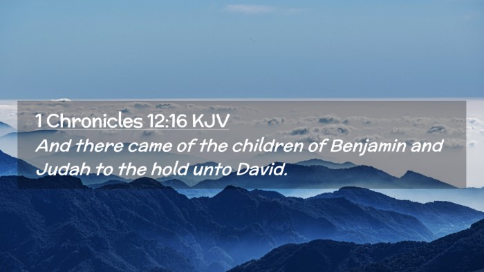 Picture 02 - 1 Chronicles 12:16 KJV Desktop Wallpaper - And there came of the children of Benjamin and - Desktop Bible Verse Wallpaper