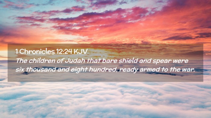 Picture 02 - 1 Chronicles 12:24 KJV Desktop Wallpaper - The children of Judah that bare shield and spear - Desktop Bible Verse Wallpaper