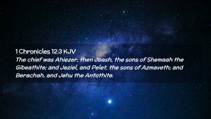 Picture 02 - 1 Chronicles 12:3 KJV Desktop Wallpaper - The chief was Ahiezer, then Joash, the sons of - Desktop Bible Verse Wallpaper
