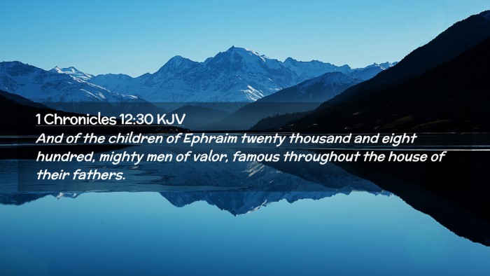 Picture 02 - 1 Chronicles 12:30 KJV Desktop Wallpaper - And of the children of Ephraim twenty thousand - Desktop Bible Verse Wallpaper