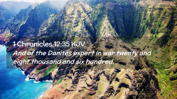 Picture 02 - 1 Chronicles 12:35 KJV Desktop Wallpaper - And of the Danites expert in war twenty and eight - Desktop Bible Verse Wallpaper