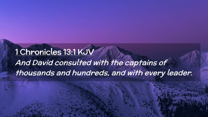 Picture 02 - 1 Chronicles 13:1 KJV Desktop Wallpaper - And David consulted with the captains of - Desktop Bible Verse Wallpaper