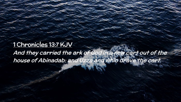 Picture 02 - 1 Chronicles 13:7 KJV Desktop Wallpaper - And they carried the ark of God in a new cart out - Desktop Bible Verse Wallpaper