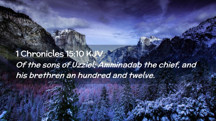 Picture 02 - 1 Chronicles 15:10 KJV Desktop Wallpaper - Of the sons of Uzziel; Amminadab the chief, and - Desktop Bible Verse Wallpaper
