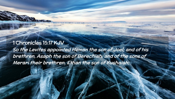 Picture 02 - 1 Chronicles 15:17 KJV Desktop Wallpaper - So the Levites appointed Heman the son of Joel; - Desktop Bible Verse Wallpaper
