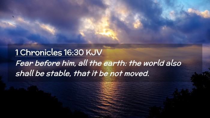 Picture 02 - 1 Chronicles 16:30 KJV Desktop Wallpaper - Fear before him, all the earth: the world also - Desktop Bible Verse Wallpaper