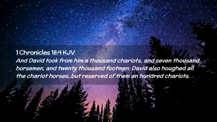 Picture 02 - 1 Chronicles 18:4 KJV Desktop Wallpaper - And David took from him a thousand chariots, and - Desktop Bible Verse Wallpaper