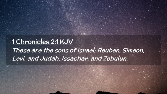 Picture 02 - 1 Chronicles 2:1 KJV Desktop Wallpaper - These are the sons of Israel; Reuben, Simeon, - Desktop Bible Verse Wallpaper