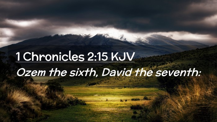 Picture 02 - 1 Chronicles 2:15 KJV Desktop Wallpaper - Ozem the sixth, David the - Desktop Bible Verse Wallpaper