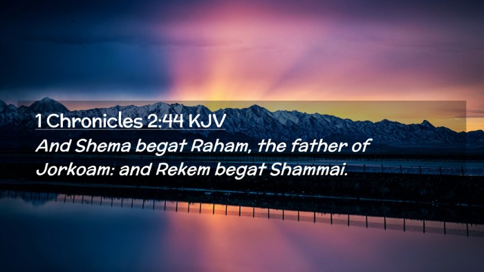 Picture 02 - 1 Chronicles 2:44 KJV Desktop Wallpaper - And Shema begat Raham, the father of Jorkoam: and - Desktop Bible Verse Wallpaper