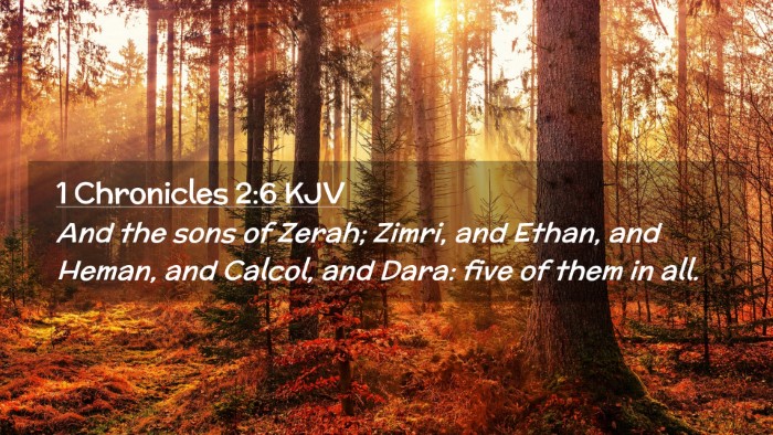 Picture 02 - 1 Chronicles 2:6 KJV Desktop Wallpaper - And the sons of Zerah; Zimri, and Ethan, and - Desktop Bible Verse Wallpaper