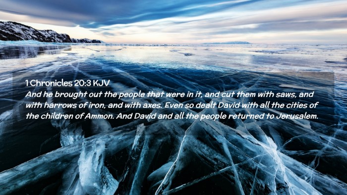 Picture 02 - 1 Chronicles 20:3 KJV Desktop Wallpaper - And he brought out the people that were in it, - Desktop Bible Verse Wallpaper
