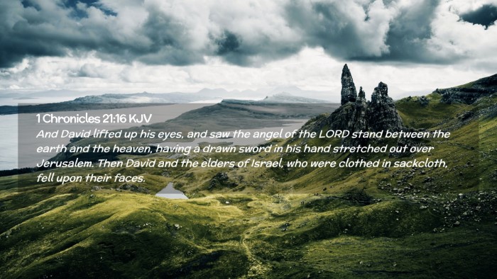 Picture 02 - 1 Chronicles 21:16 KJV Desktop Wallpaper - And David lifted up his eyes, and saw the angel - Desktop Bible Verse Wallpaper