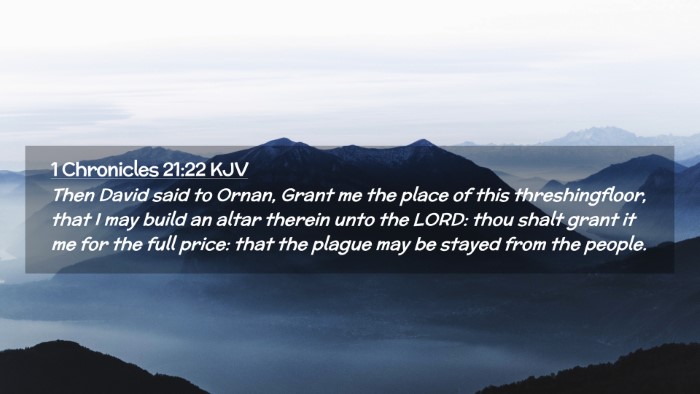 Picture 02 - 1 Chronicles 21:22 KJV Desktop Wallpaper - Then David said to Ornan, Grant me the place of - Desktop Bible Verse Wallpaper
