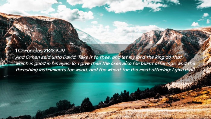 Picture 02 - 1 Chronicles 21:23 KJV Desktop Wallpaper - And Ornan said unto David, Take it to thee, and - Desktop Bible Verse Wallpaper