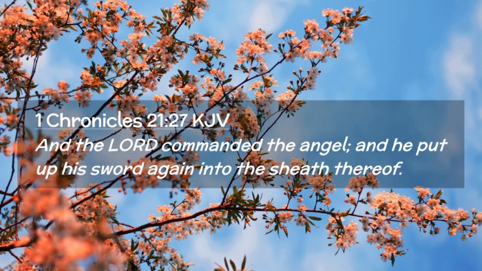Picture 02 - 1 Chronicles 21:27 KJV Desktop Wallpaper - And the LORD commanded the angel; and he put up - Desktop Bible Verse Wallpaper