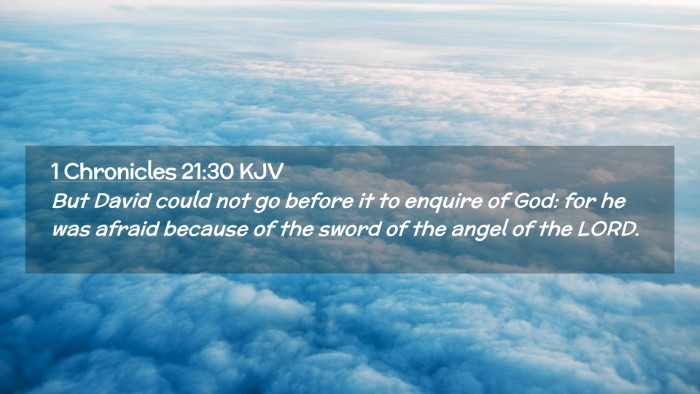 Picture 02 - 1 Chronicles 21:30 KJV Desktop Wallpaper - But David could not go before it to enquire of - Desktop Bible Verse Wallpaper
