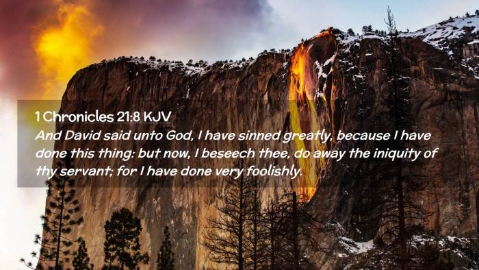 Picture 02 - 1 Chronicles 21:8 KJV Desktop Wallpaper - And David said unto God, I have sinned greatly, - Desktop Bible Verse Wallpaper