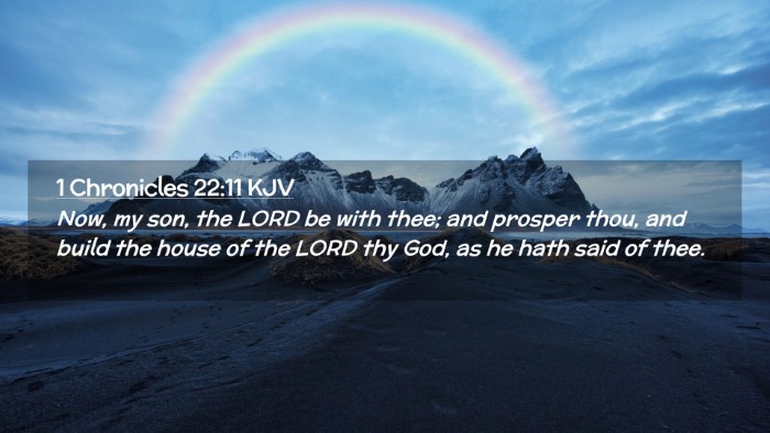 Picture 02 - 1 Chronicles 22:11 KJV Desktop Wallpaper - Now, my son, the LORD be with thee; and prosper - Desktop Bible Verse Wallpaper