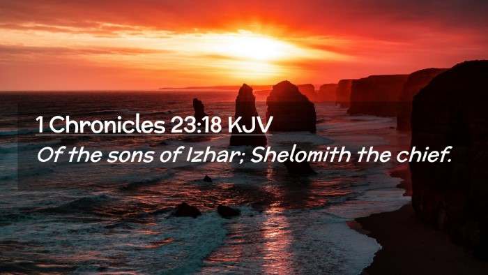 Picture 02 - 1 Chronicles 23:18 KJV Desktop Wallpaper - Of the sons of Izhar; Shelomith the - Desktop Bible Verse Wallpaper