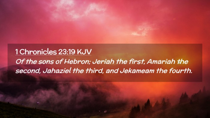 Picture 02 - 1 Chronicles 23:19 KJV Desktop Wallpaper - Of the sons of Hebron; Jeriah the first, Amariah - Desktop Bible Verse Wallpaper