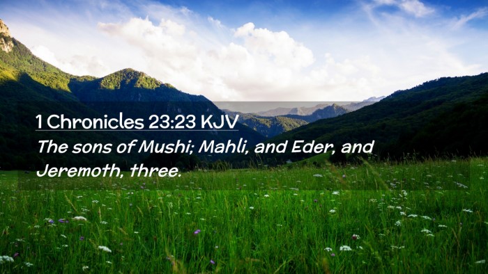 Picture 02 - 1 Chronicles 23:23 KJV Desktop Wallpaper - The sons of Mushi; Mahli, and Eder, and Jeremoth, - Desktop Bible Verse Wallpaper