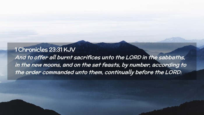 Picture 02 - 1 Chronicles 23:31 KJV Desktop Wallpaper - And to offer all burnt sacrifices unto the LORD - Desktop Bible Verse Wallpaper