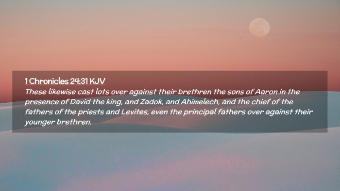 Picture 02 - 1 Chronicles 24:31 KJV Desktop Wallpaper - These likewise cast lots over against their - Desktop Bible Verse Wallpaper