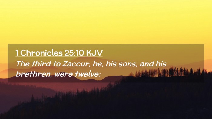 Picture 02 - 1 Chronicles 25:10 KJV Desktop Wallpaper - The third to Zaccur, he, his sons, and his - Desktop Bible Verse Wallpaper