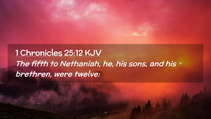 Picture 02 - 1 Chronicles 25:12 KJV Desktop Wallpaper - The fifth to Nethaniah, he, his sons, and his - Desktop Bible Verse Wallpaper
