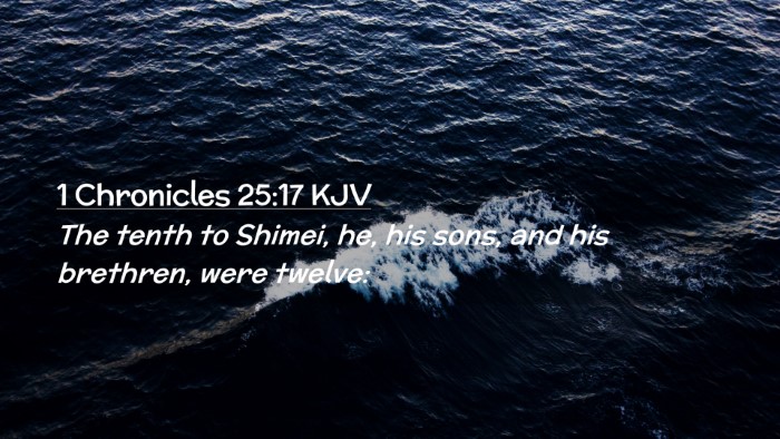 Picture 02 - 1 Chronicles 25:17 KJV Desktop Wallpaper - The tenth to Shimei, he, his sons, and his - Desktop Bible Verse Wallpaper