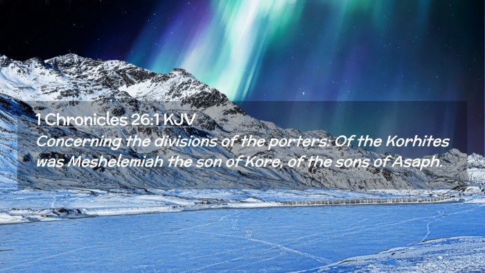 Picture 02 - 1 Chronicles 26:1 KJV Desktop Wallpaper - Concerning the divisions of the porters: Of the - Desktop Bible Verse Wallpaper