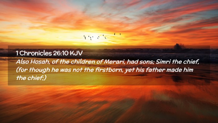 Picture 02 - 1 Chronicles 26:10 KJV Desktop Wallpaper - Also Hosah, of the children of Merari, had sons; - Desktop Bible Verse Wallpaper
