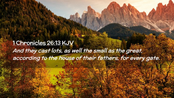 Picture 02 - 1 Chronicles 26:13 KJV Desktop Wallpaper - And they cast lots, as well the small as the - Desktop Bible Verse Wallpaper