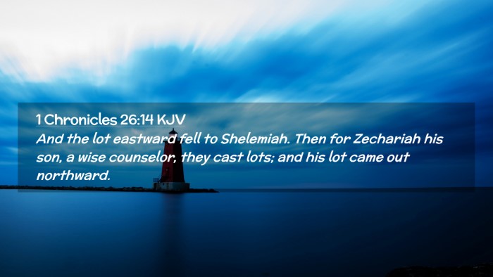 Picture 02 - 1 Chronicles 26:14 KJV Desktop Wallpaper - And the lot eastward fell to Shelemiah. Then for - Desktop Bible Verse Wallpaper