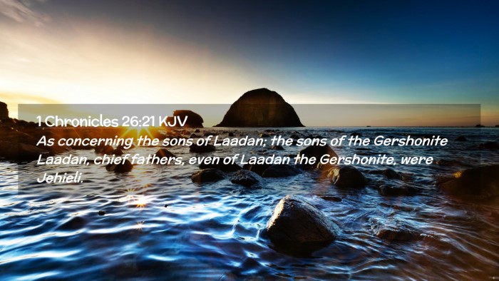 Picture 02 - 1 Chronicles 26:21 KJV Desktop Wallpaper - As concerning the sons of Laadan; the sons of the - Desktop Bible Verse Wallpaper