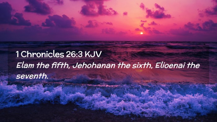 Picture 02 - 1 Chronicles 26:3 KJV Desktop Wallpaper - Elam the fifth, Jehohanan the sixth, Elioenai the - Desktop Bible Verse Wallpaper
