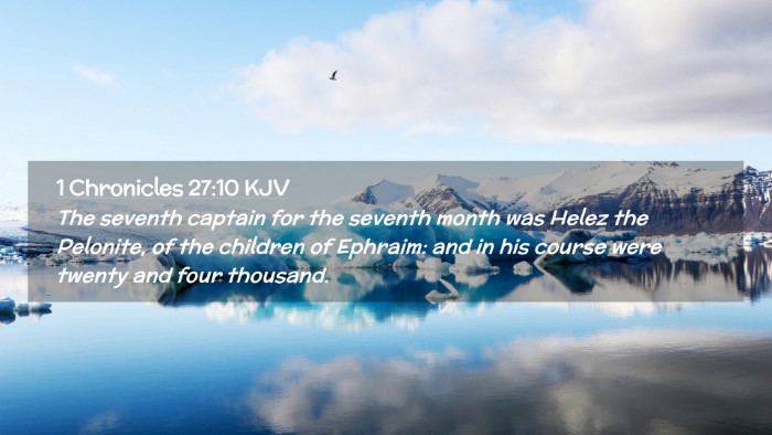 Picture 02 - 1 Chronicles 27:10 KJV Desktop Wallpaper - The seventh captain for the seventh month was - Desktop Bible Verse Wallpaper